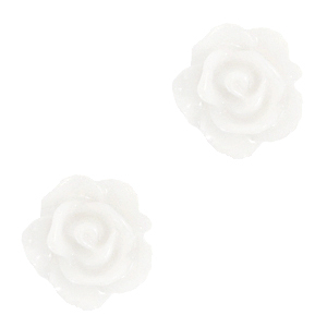 Abalorios rosa 10mm Blanco brillante