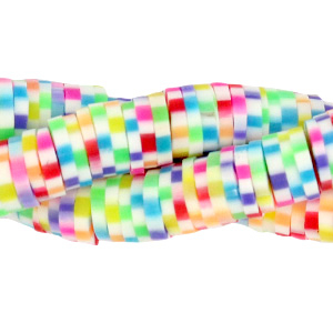 Abalorios Katsuki 6mm Mix arco&iacute;ris-blanco