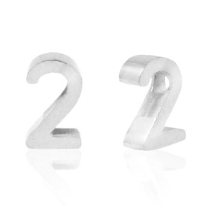 Abalorios Acero Inox n&uacute;mero 2 Plateado