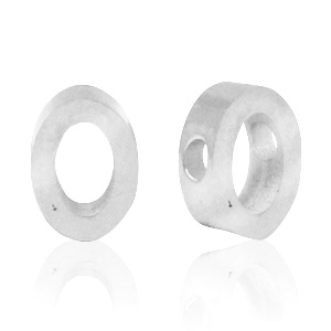 Abalorios Acero Inox letra O Plateado