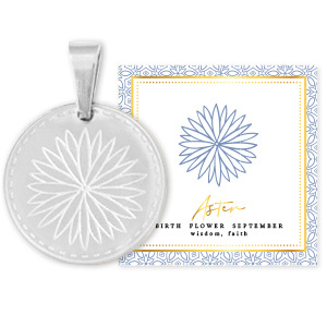 Mix & Match colgantes Acero Inox 15mm Flor de nacimiento Septiembre-Aster Plateado