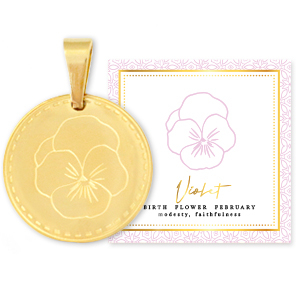 Mix & Match colgantes Acero Inox 15mmFlor de nacimiento Febrero-Violeta Dorado