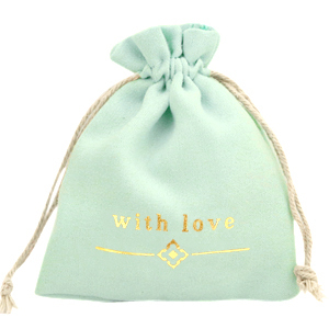 Bolso de joyer&iacute;a "with love" Verde menta-dorado