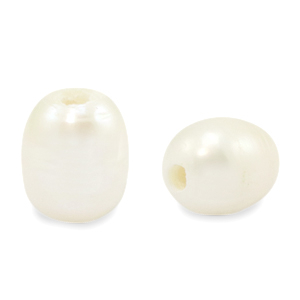 Perlas de agua dulce grano de arroz 11x9mm Blanco natural