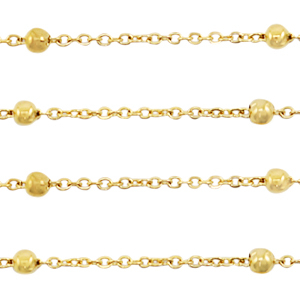 Fornituras Acero Inox cadena eslab&oacute;n jasseron bola Dorado