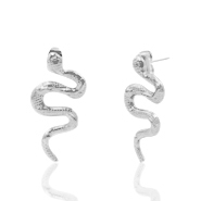 Pendientes Acero Inox serpiente Plateado