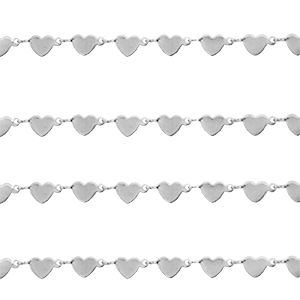 Fornituras Acero Inox cadena jasseron coraz&oacute;n Plateado