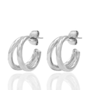 Pendientes Acero Inox criolla Plateado