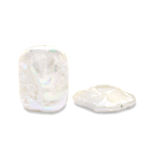 BQ Perlas de agua dulce rect&aacute;ngulo Blanco natural