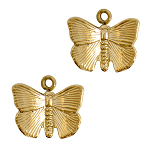 Colgantes acero inox mariposa Dorado