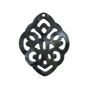 Colgantes de resina barroc rombo Negro