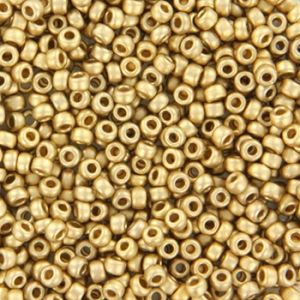 Rocalla Miyuki 11/0 Matte 24kt gold light plated 11-193F