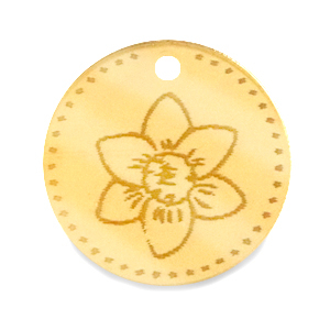 Colgantes Plexx 20mm Flor de nacimiento Diciembre-Narciso Dorado