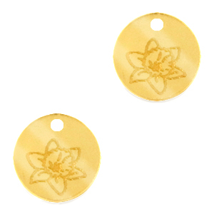 Colgantes Plexx 12mm Flor de nacimiento Marzo-Pascua Dorado
