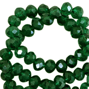 Abalorios faceteados disco 6x4 mm Verde fairway-revestimiento pearl shine