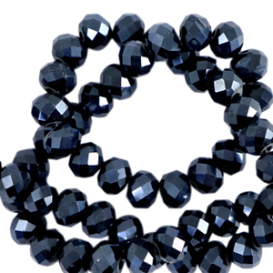 Abalorios faceteados disco 6x4 mm Azul interestelar-revestimiento pearl shine