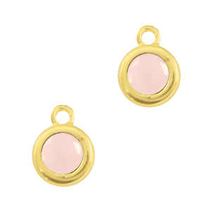 Colgantes de cristal 4mm Rosa alabastro-dorado