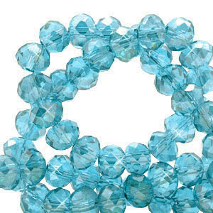 Abalorios faceteados disco 3x2 mm Azul laguna-revestimiento pearl shine
