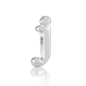 Abalorios letras met&aacute;licos DQ J Plata vieja (sin n&iacute;quel)