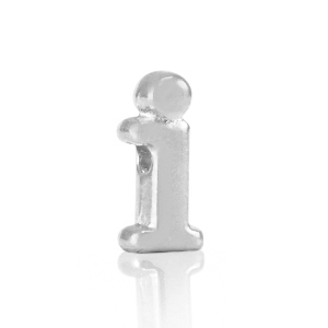 Abalorios letras met&aacute;licos DQ I Plata vieja (sin n&iacute;quel)