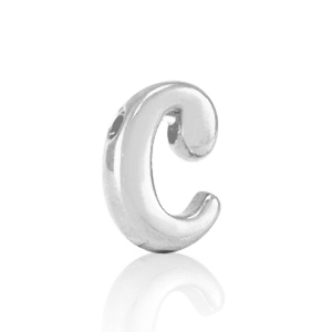 Abalorios letras met&aacute;licos DQ C Plata vieja (sin n&iacute;quel)