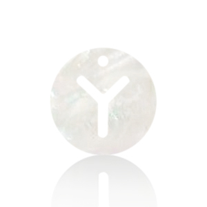 Colgantes conchas especial letra Y Blanco (color natural)