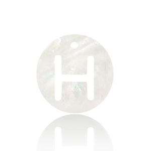 Colgantes conchas especial letra H Blanco (color natural)