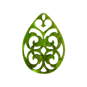 Colgantes de resina gota barok 38x27mm Verde guacamole