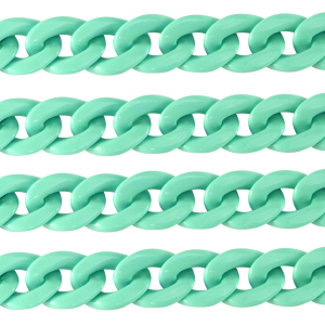 Cadena acr&iacute;lico 22mm brillante Verde turquesa