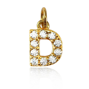 Metal TQ lat&oacute;n colgantes letra D Dorado