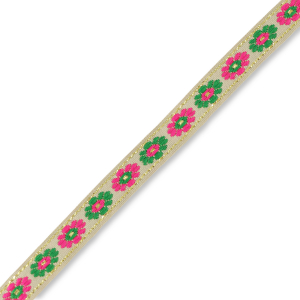 Cinta con flores Beige-verde-rosa