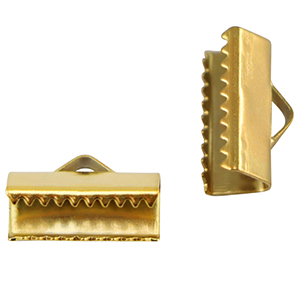 Fornituras Acero Inox terminal para cintas 13mm Dorado