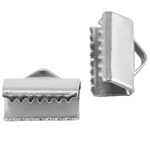 Fornituras Acero Inox terminal para cintas 10mm Plateado