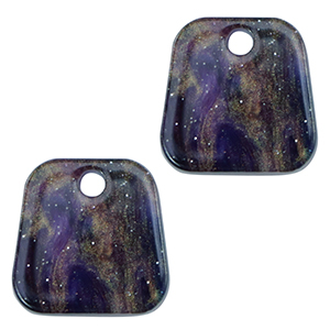 Colgantes de resina trapecio glitter Multicolor&nbsp;galaxy