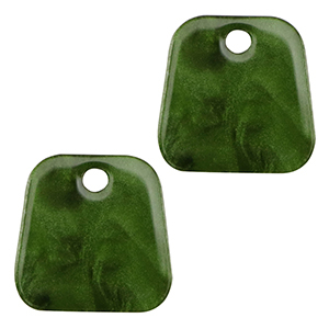 Colgantes de resina trapecio Verde musgo