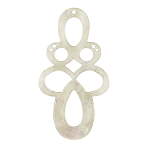 Colgantes de resina barroc glitter Blanco cashmere