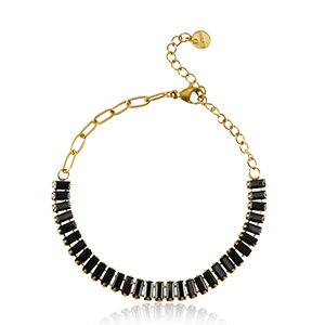 Pulseras Acero Inox Dorado-negro