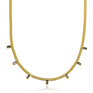 Cadenas Acero Inox serpiente cristal Dorado-negro