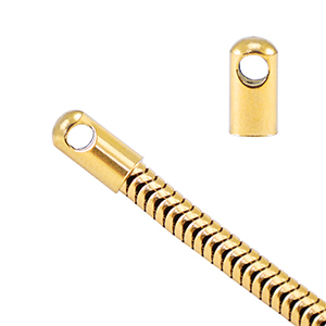 Fornituras acero inox terminal para cadena jasseron serpiente &Oslash;3.4mm Dorado