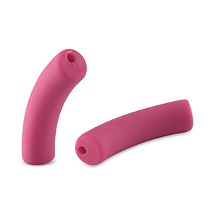 Abalorios acr&iuml;licos tubo mate Rosa magenta