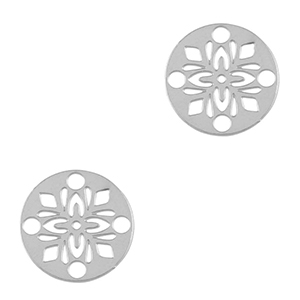 Colgantes Acero Inox entrepieza bohemios 14mm Plateado