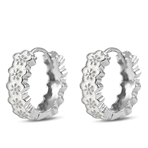 Metal TQ lat&oacute;n criolla esmalte flor Plateado-blanco rojo