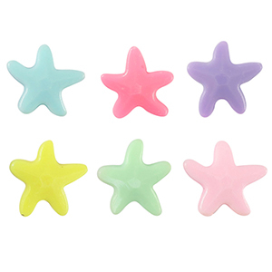 Abalorios con look acr&iacute;lico estrella Multicolor pastel