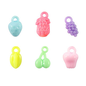 Abalorios con look acr&iacute;lico fruta Multicolor pastel