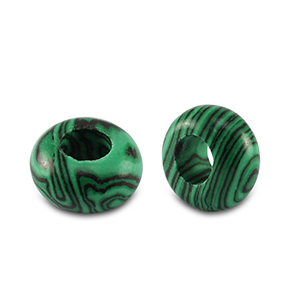 Piedras naturales rondeles 14mm Verde-negro