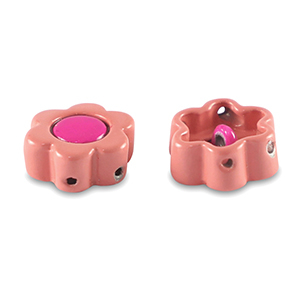 Abalorios Tile flor Rosa lantana-rosa magenta