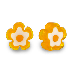 Abalorios Millefiori flor Naranja
