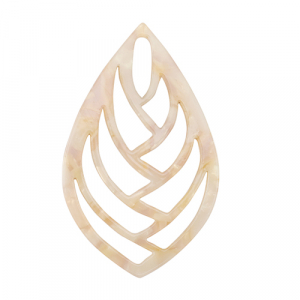 Colgantes de resina hoja Blanco nacar-rosa