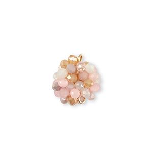 Colgantes faceteados entrepieza 16mm Multicolor beige-rosa