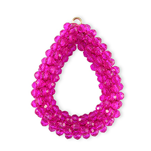 Colgantes faceteados gota Fucsia